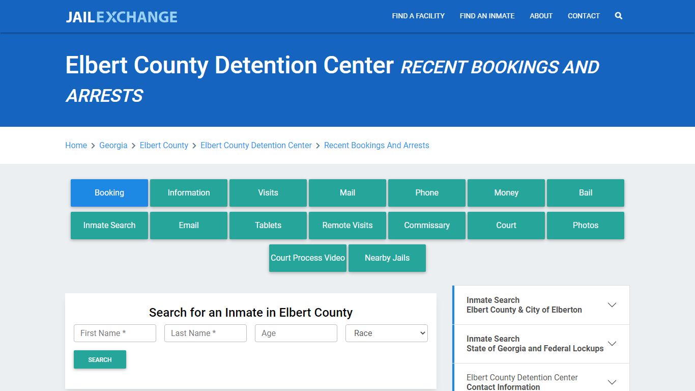 Elbert County Detention Center Recent Bookings And Arrests - Jail Exchange