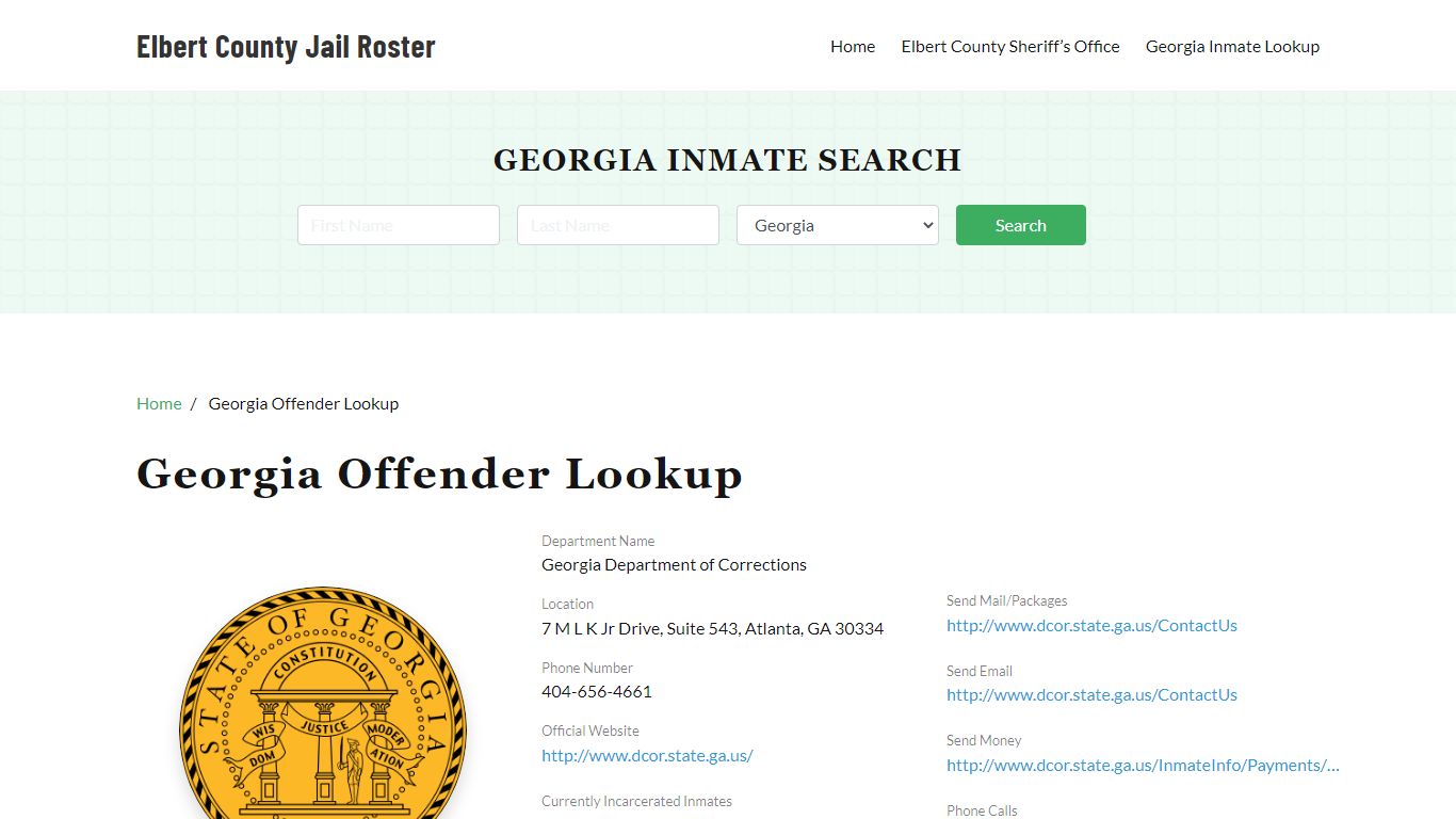 Georgia Inmate Search, Jail Rosters - Elbert County Jail