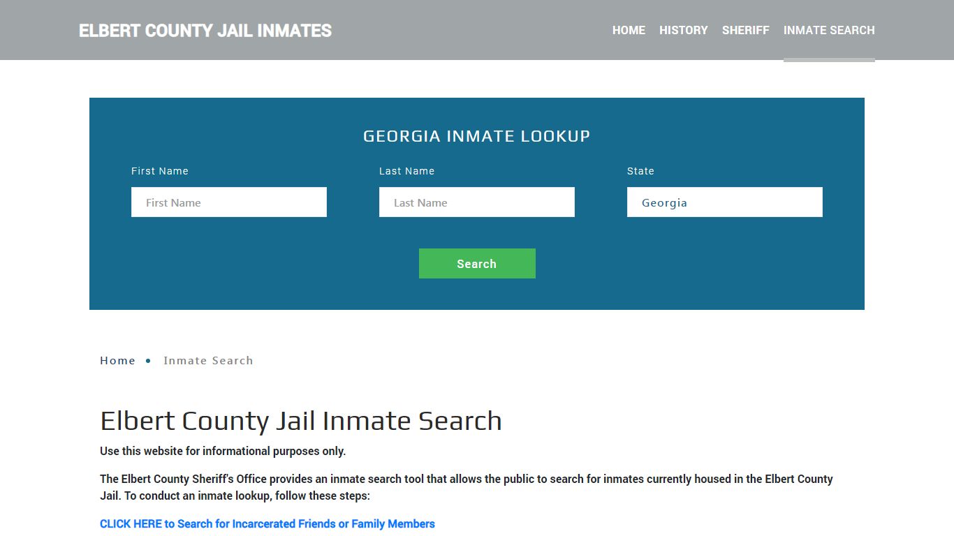 Elbert County, GA Detainee Lookup