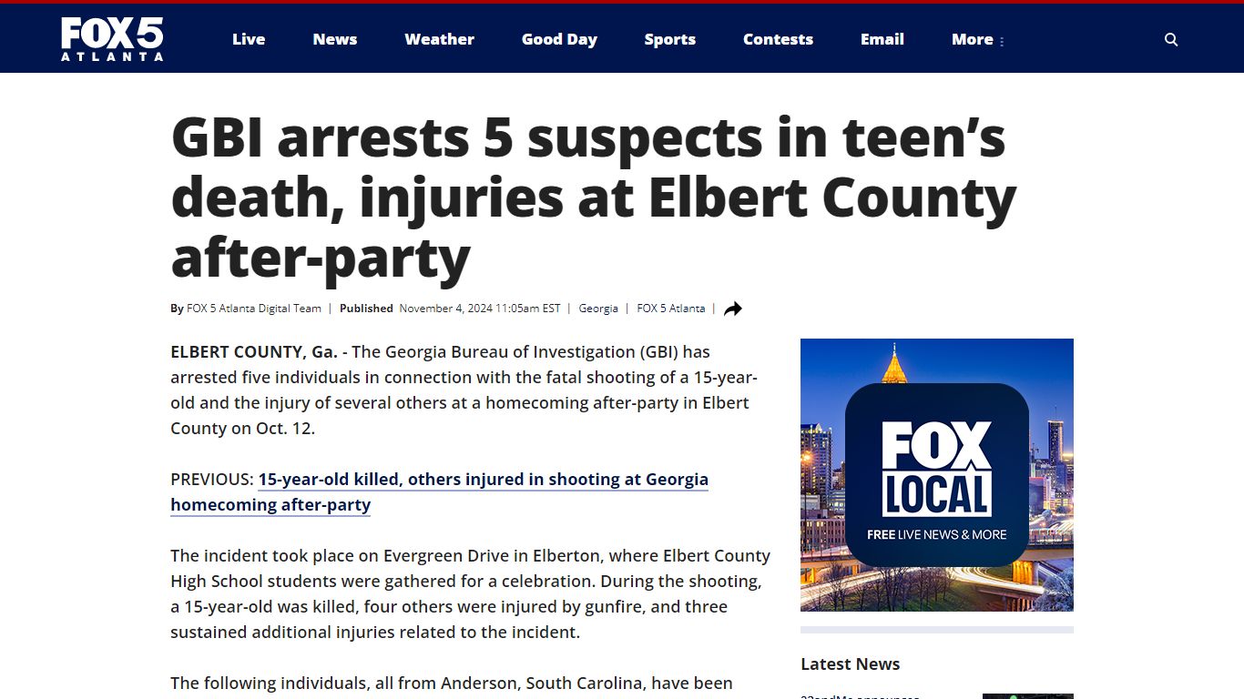 GBI arrests 5 suspects in teen’s death, injuries at Elbert County after ...