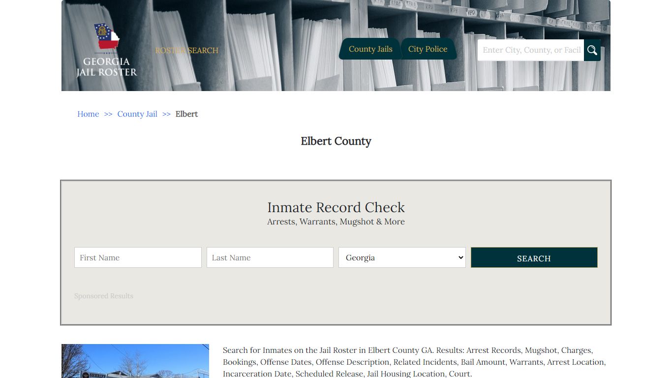 Elbert County - Georgia Jail Inmate Search